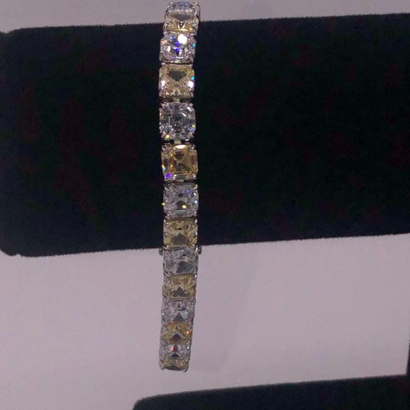 28ct Asscher Tennis Bracelet - Picture 10 of 16